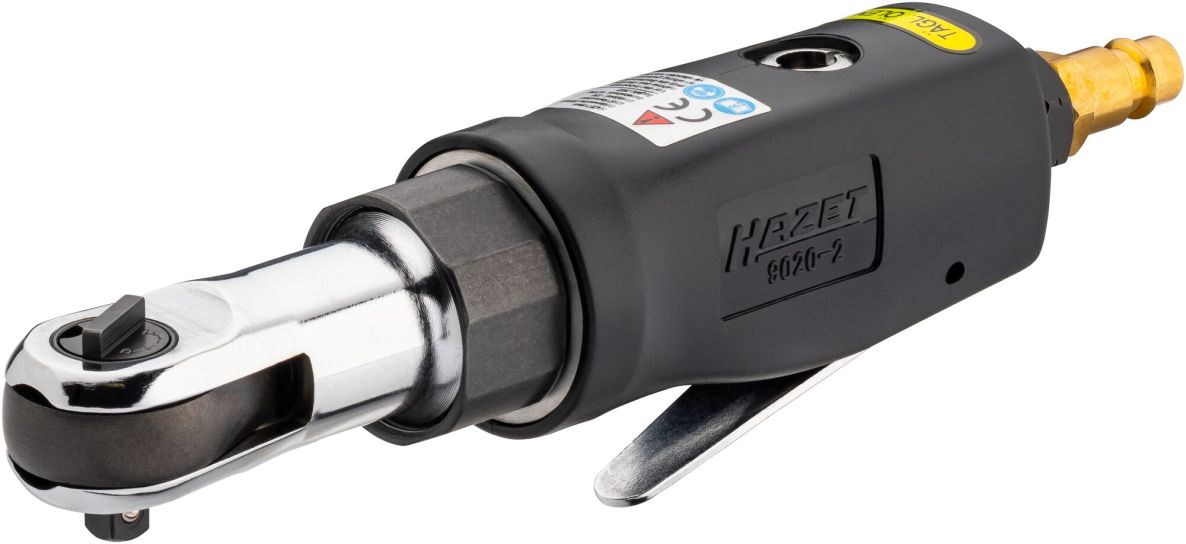 Hazet 9020-2 Pneumatic Ratchet Screwdriver, 1/4" square drive, solid, length 179 mm