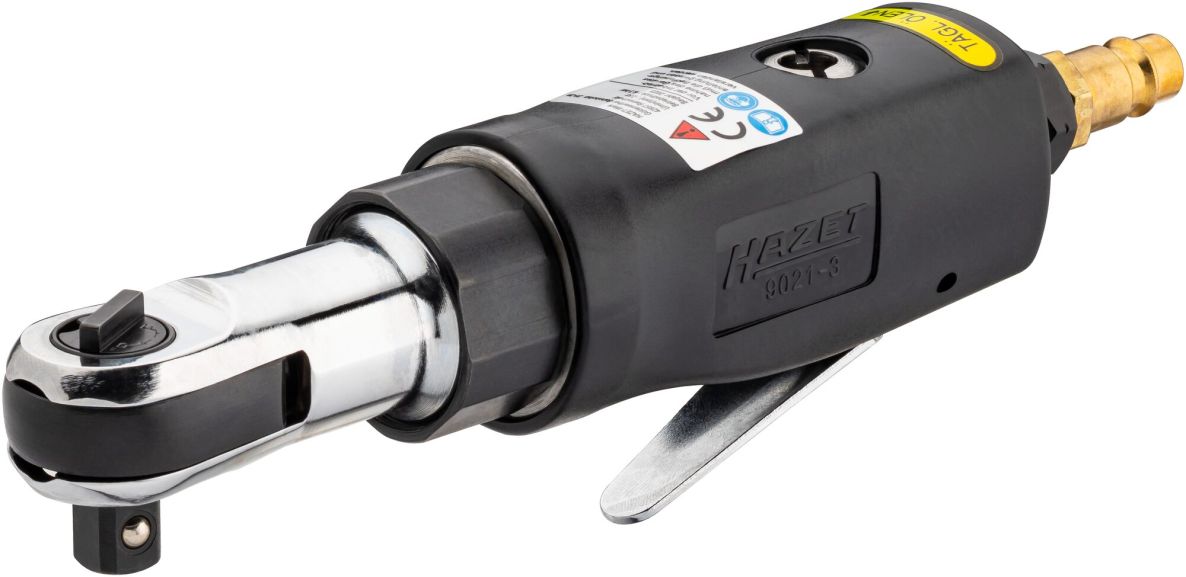 Hazet 9021-3 3/8" Square Drive Pneumatic Ratchet Screwdriver, Solid, 179 mm Long