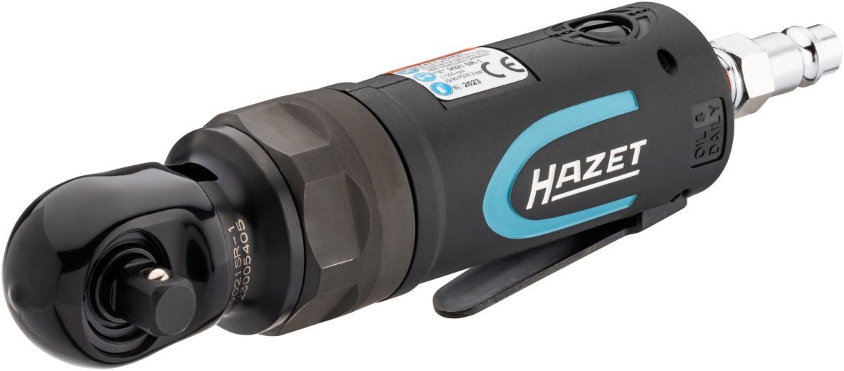 Hazet 9021SR-1 Pneumatic Impact/Ratchet Screwdriver, 3/8" square drive, solid construction, length 158 mm, powerful impact mechanism with double hammer