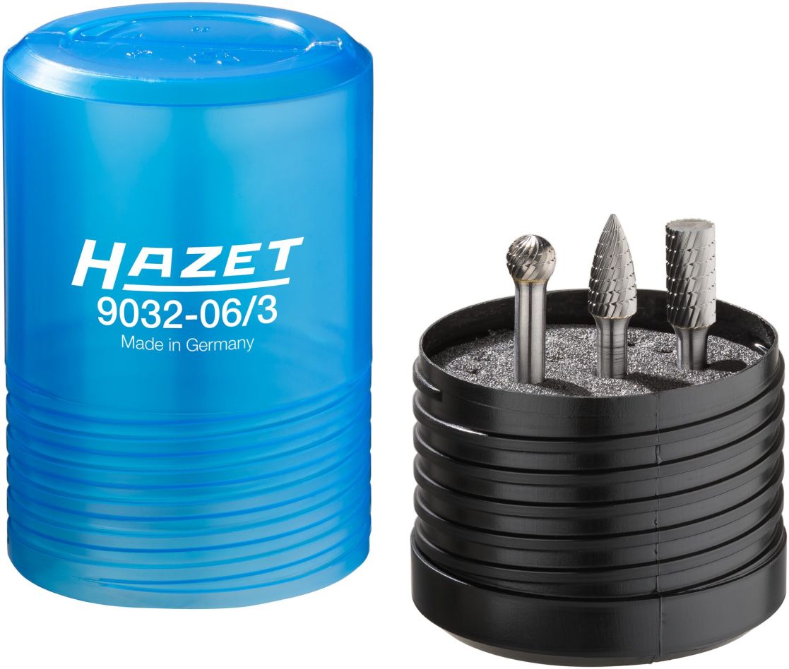 Hazet 9032-06/3 6 mm Carbide End Mill Set, 3-Piece