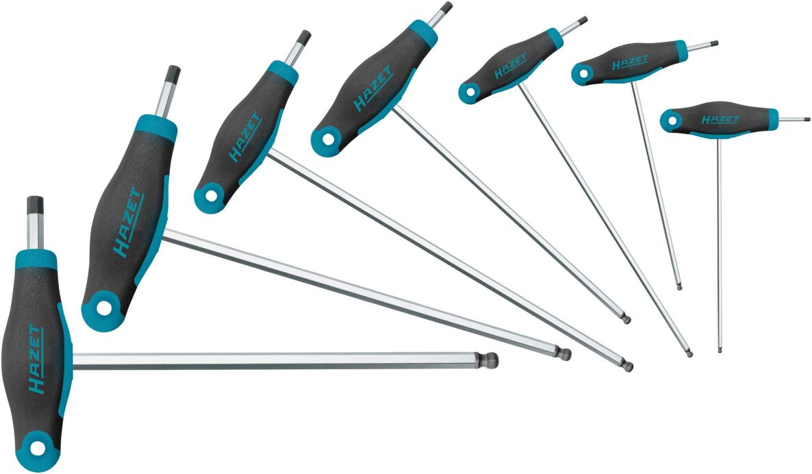 Hazet 829KK/7 7-Piece Screwdriver Set with T-Handle and Hex Shank