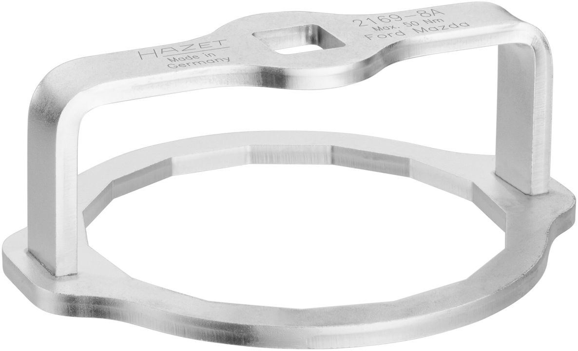 Hazet 2169-8A Oil filter wrench, 1/2" square socket, 15-point external profile, SW 74 mm
