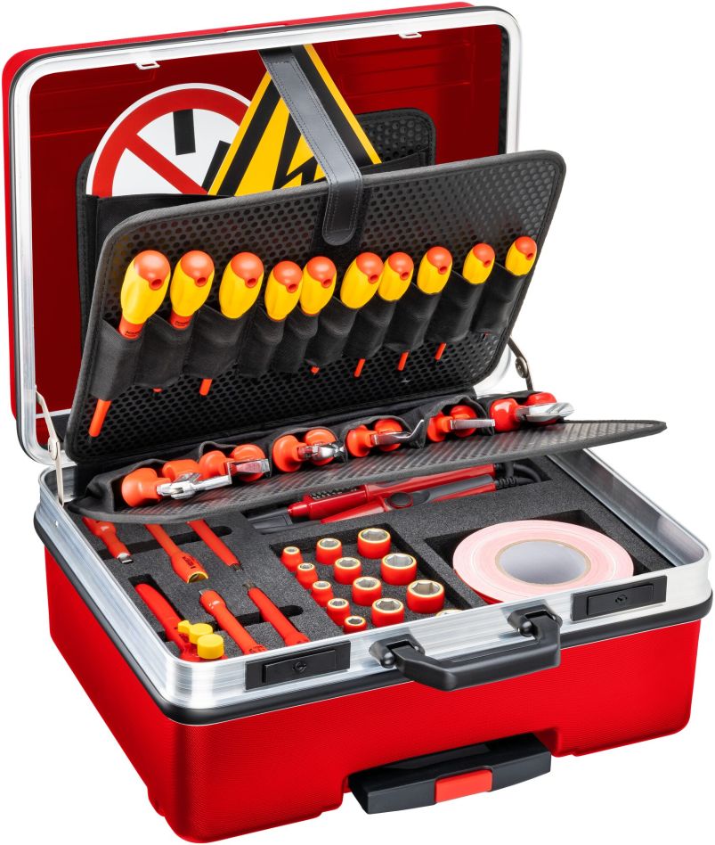 Hazet 150/52 52-Piece Insulated High-Voltage Tool Set, 3/8" Square Drive: Slotted, PH, Internal Torx, XZN, External Hex