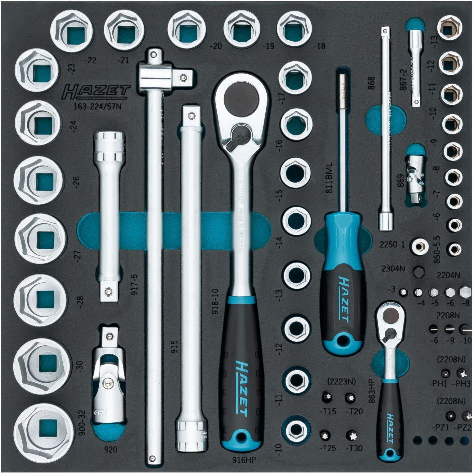 Hazet 163-224/57N 57-Piece Socket/Screwdriver Set