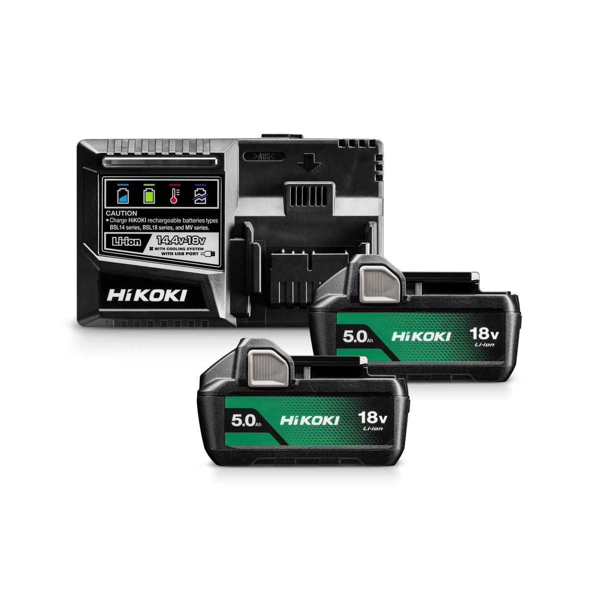 HiKOKI UC18YSL3WKZ BOOSTERPACK 18V - 2 x battery BSL1850MA 18V 5.0Ah + Charger UC18YSL3