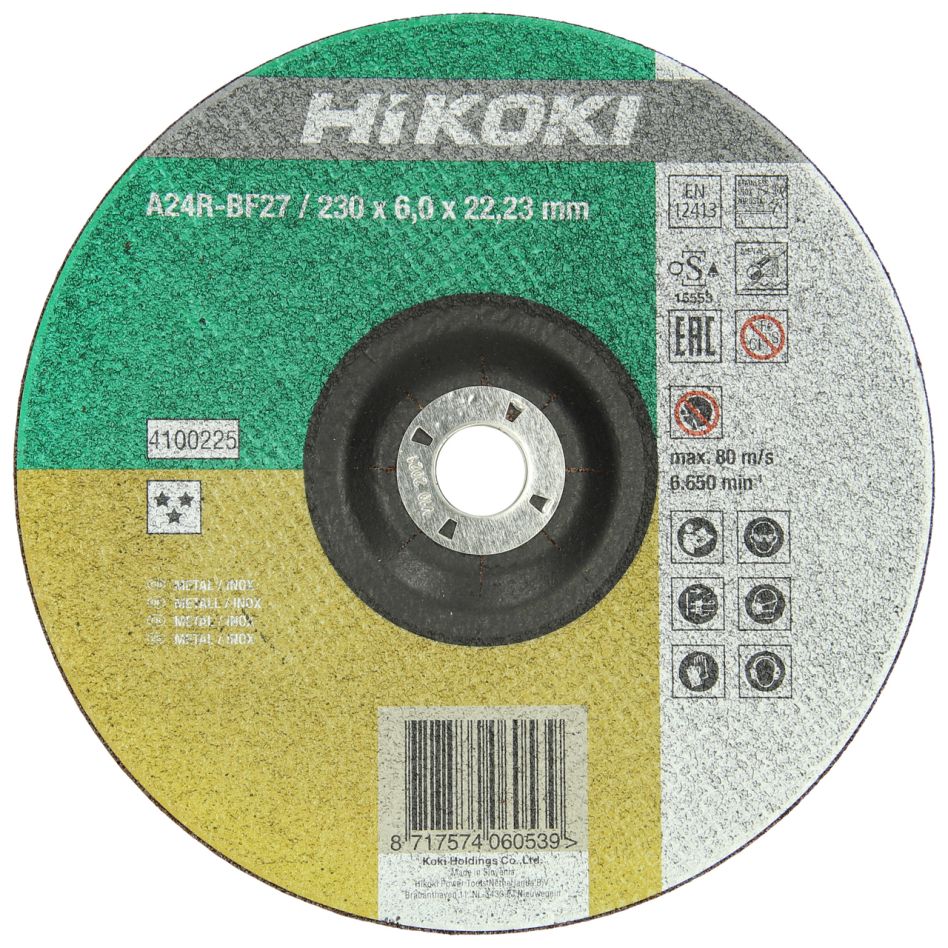 HiKOKI Accessories 4100225 Grinding wheel 230x6.0x22.23 mm Inox DPC