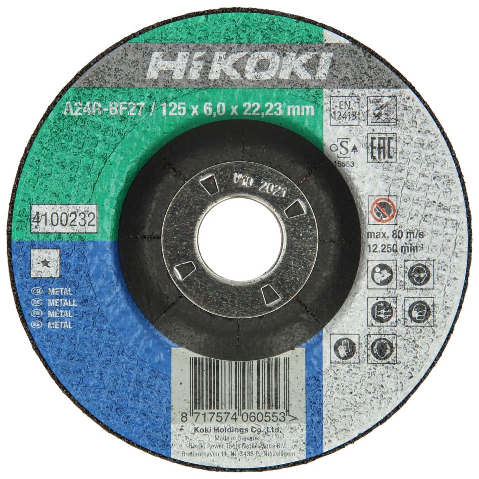 HiKOKI Accessories 4100234 Grinding wheel 180x6.0x22.23 mm steel DPC