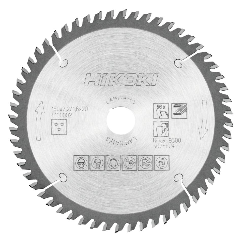 HiKOKI Accessories 4100002 TCT saw blade laminate 160x20 T56 trapezoid/flat tooth