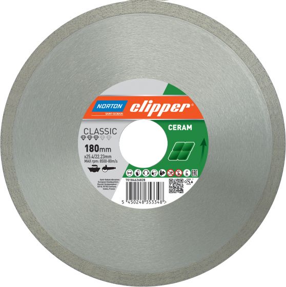 Norton Clipper 70184626828 Classic Ceramic diamond saw blade 180 x 22,23/25,4 mm