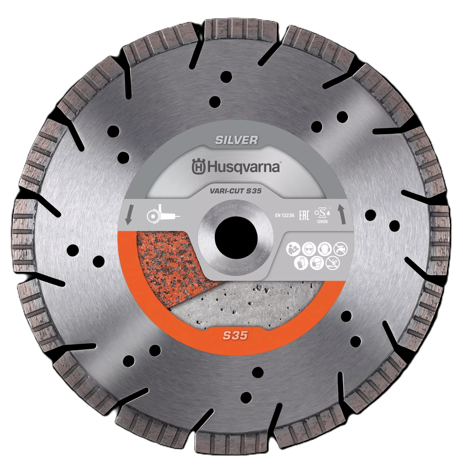 Husqvarna 579807330 Vari-Cut S35 Diamond saw blade dry Hard Materials 115 mm