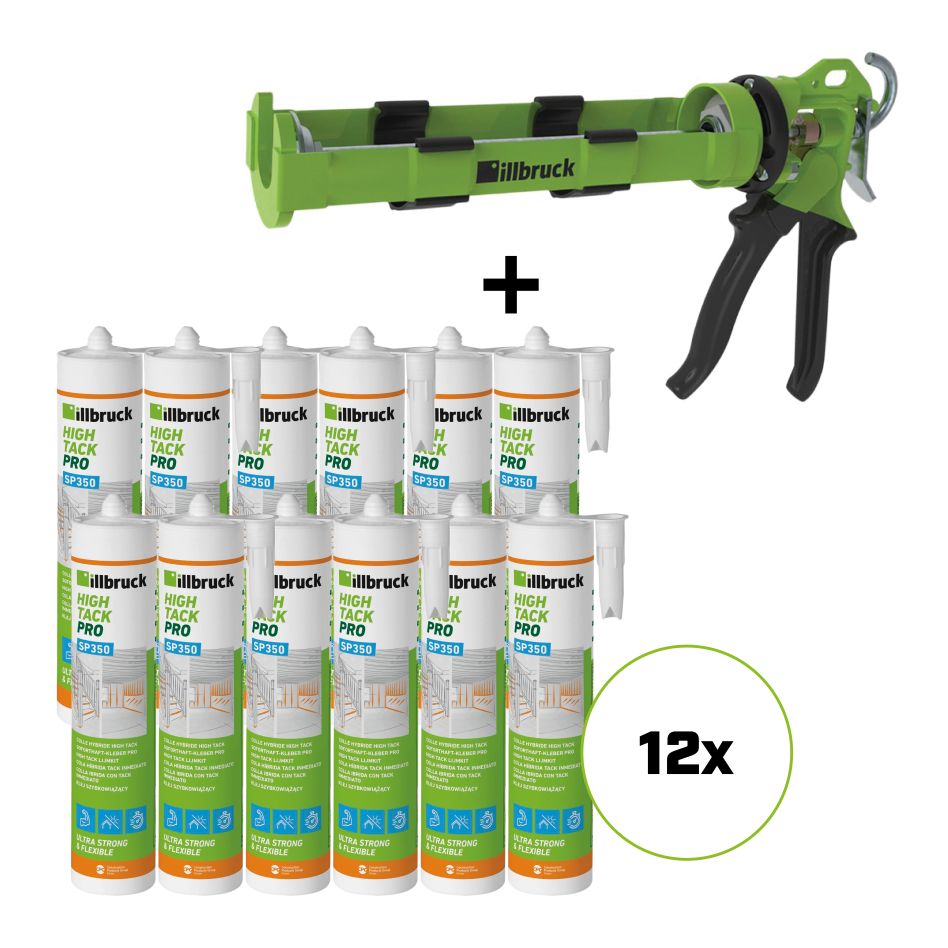 illbruck SP350SETWIT SP350 SET - 12 x SP350 SET - 12 x SP350 High Tack White Adhesive Kit + AA873 Kit Gun