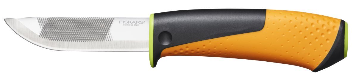 Fiskars 1023619 Heavy duty knife with sharpener (green)