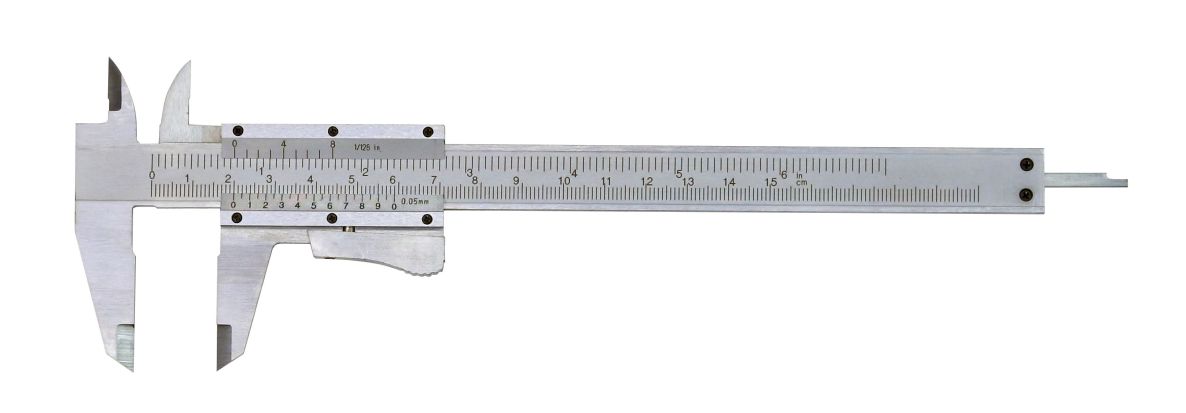MIB 01002007 Slide gauge "ECONOMY" WS 150x40mm with locking screw, matt chrome plated in case