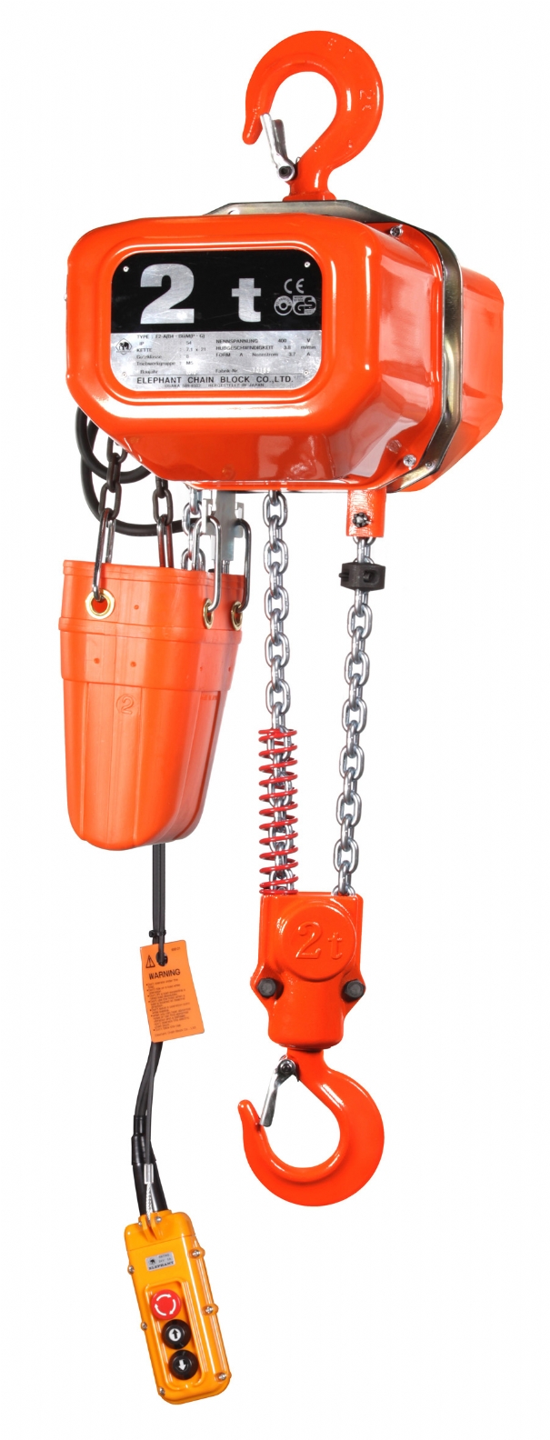 Rema 0512005-3 FBH20/2000/3M Elephant 400 V electric chain hoist 2 speeds 3.0 mtr 2000 kg 512005