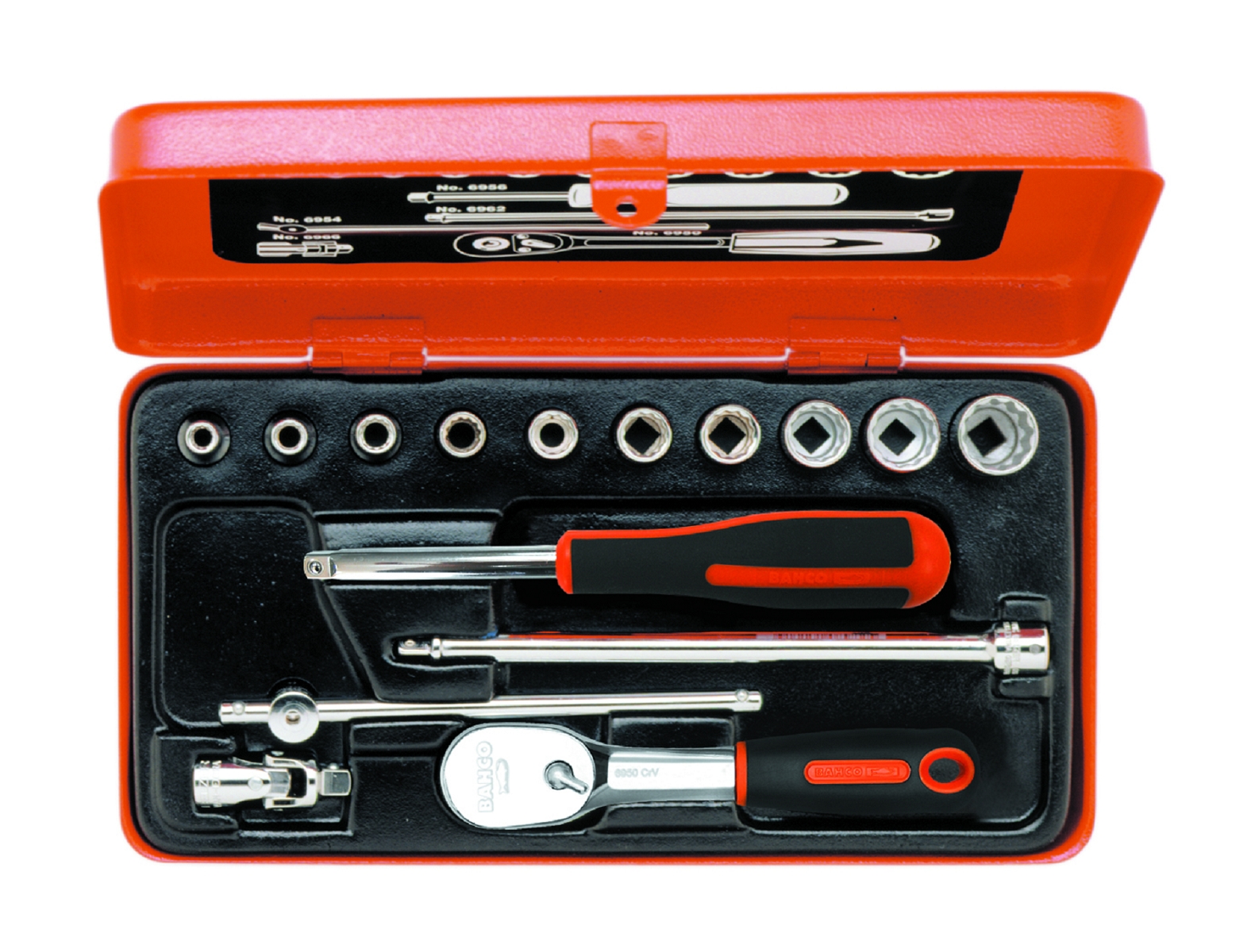 Bahco 6719SM Socket set 1/4" Metric 4-13 mm 17-piece set
