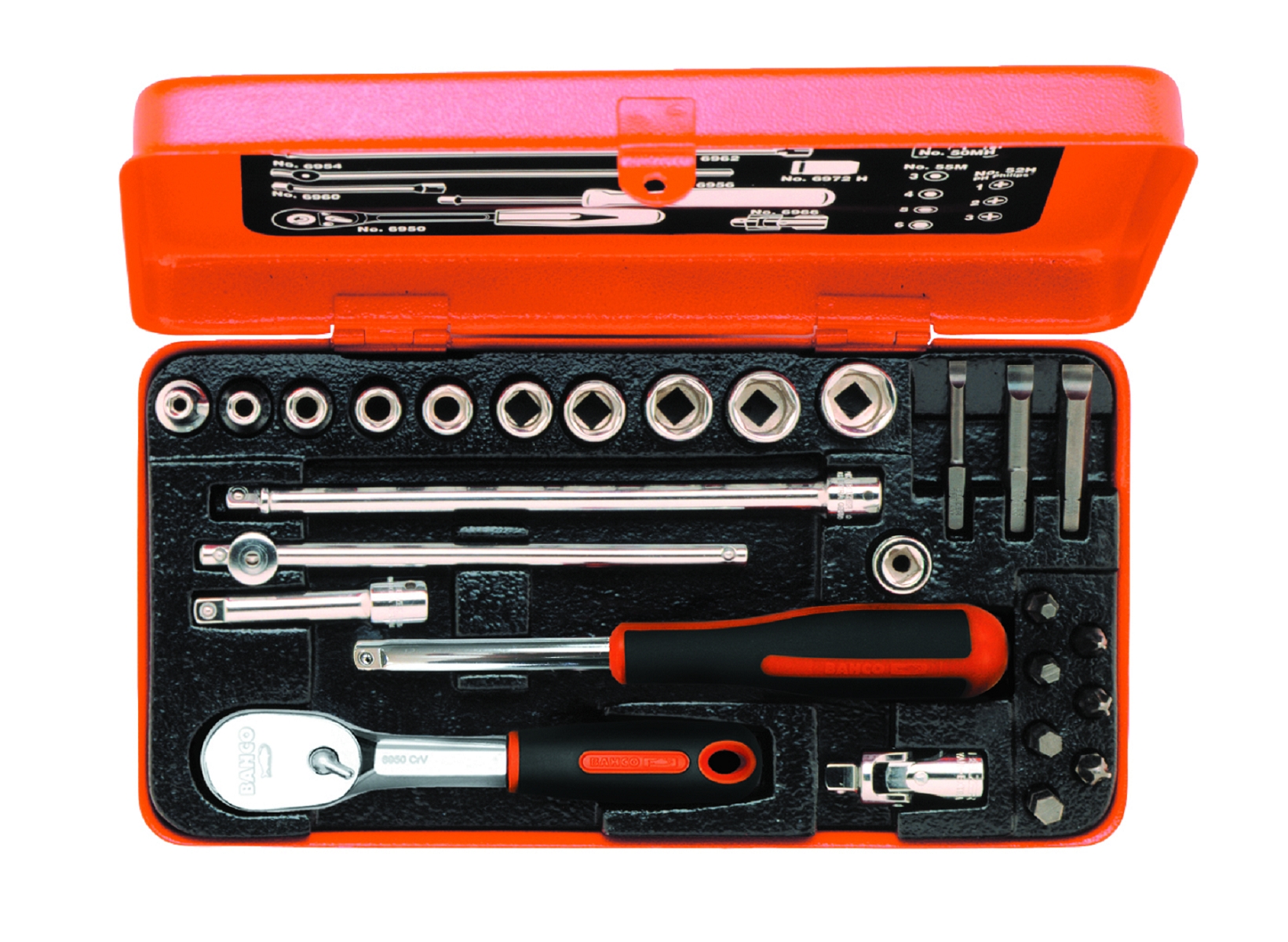 Bahco 6722M Socket set 1/4" Metric 4-14 mm 27 pieces