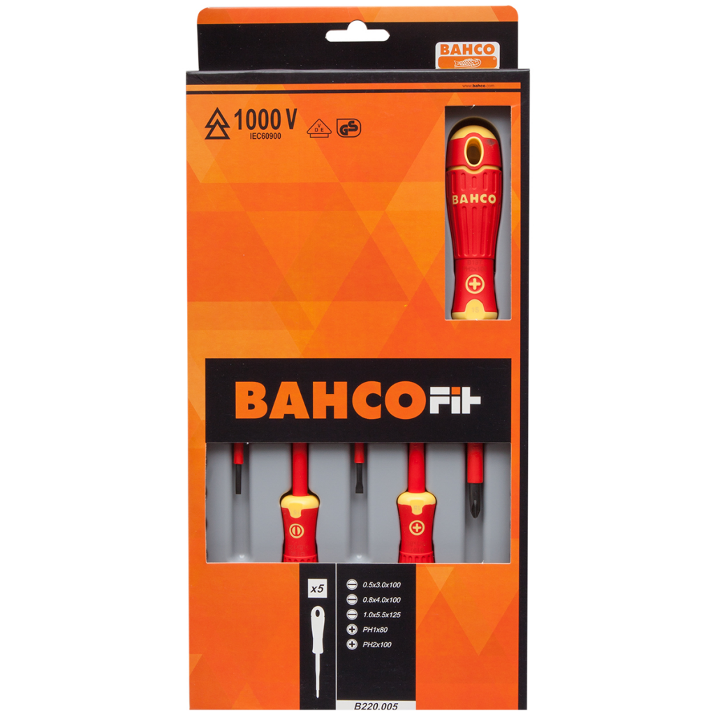 Bahco B220.005 BahcoFit screwdriver set, 5 pieces