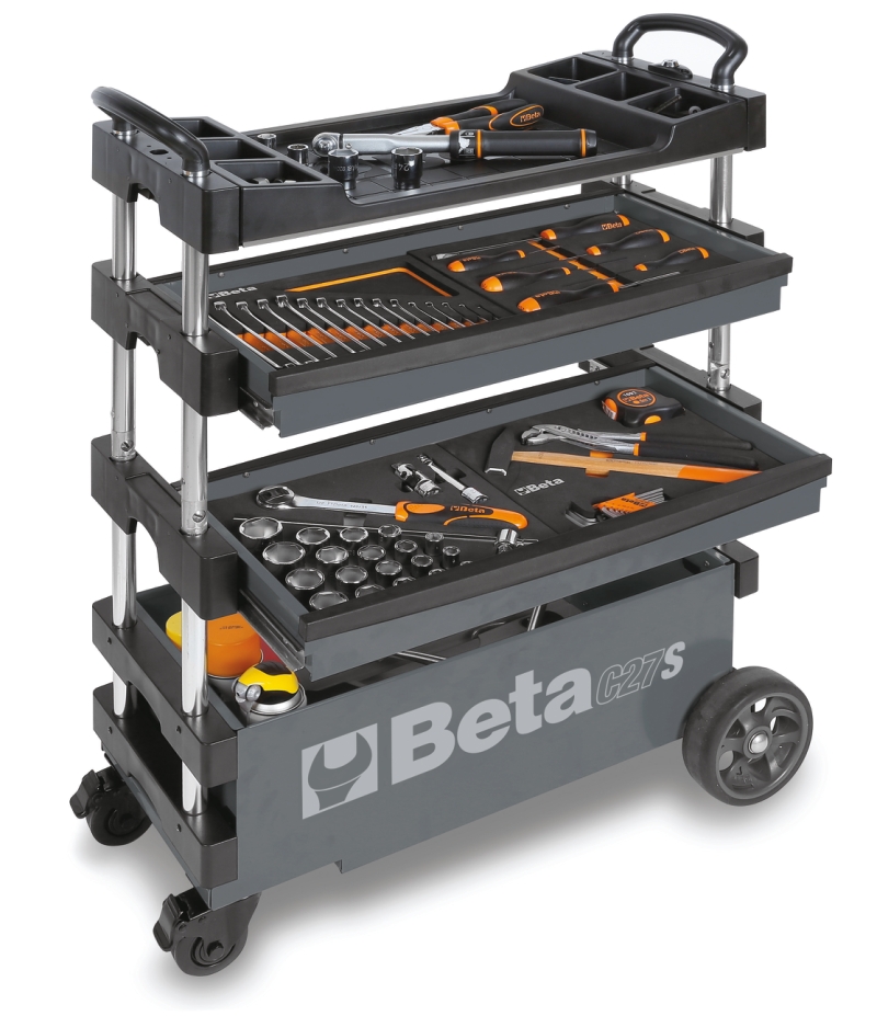 Beta 027000202 C27S-G Collapsible tool trolley for mobile work