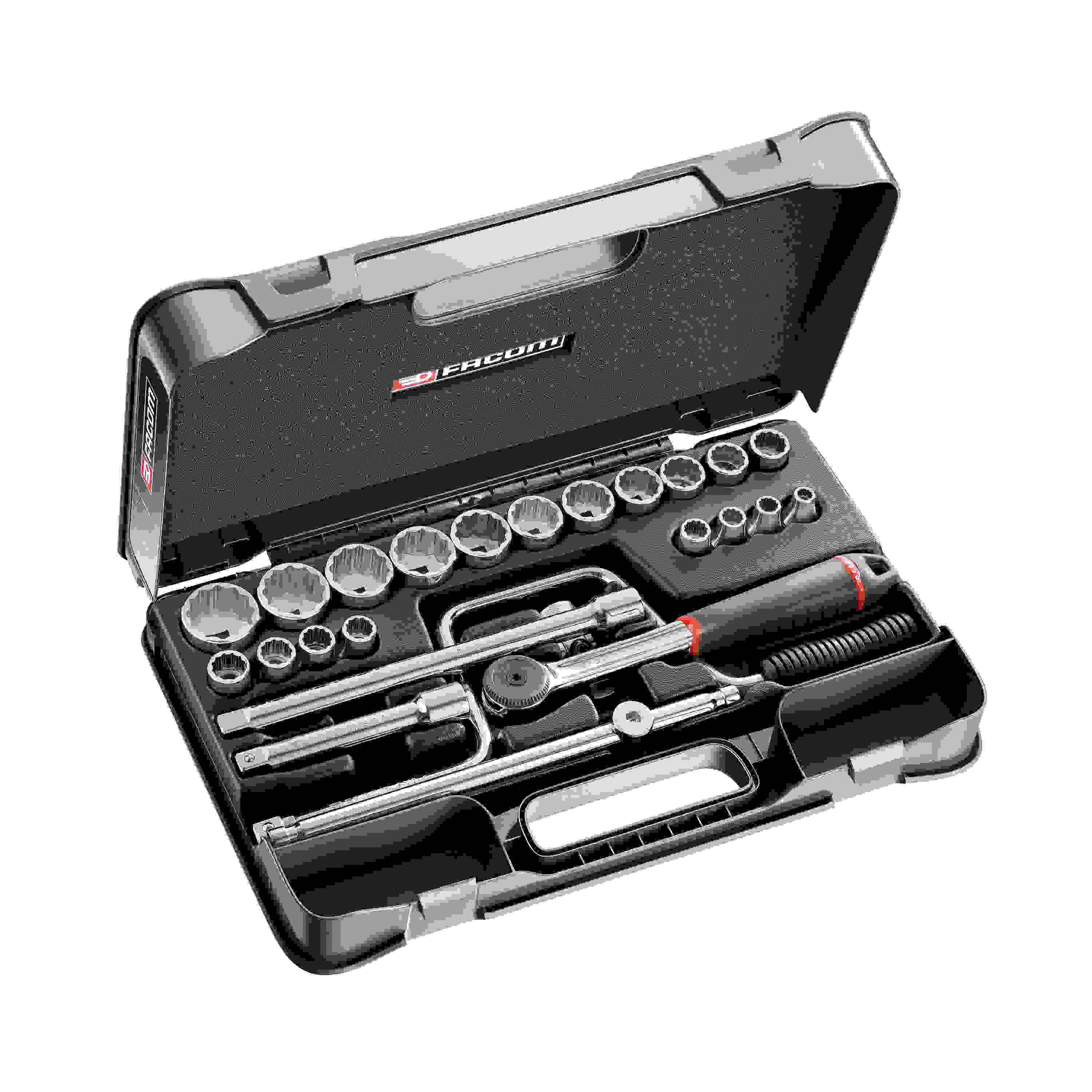 Facom S.161-3P12U Socket set 3/8"-1.1/4" 12-sided 1/2" Inch