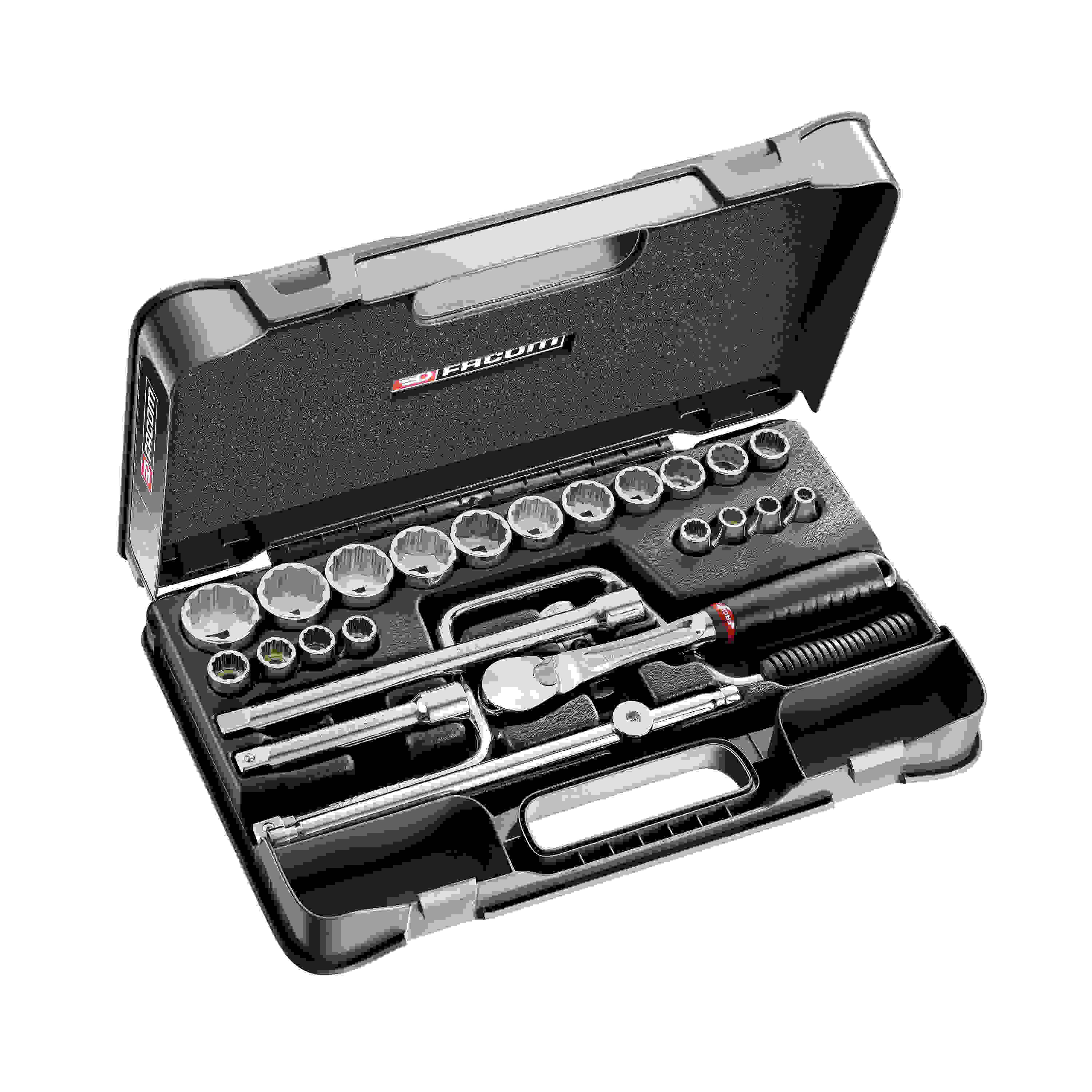Facom SL.161-3P12U Socket set 3/8"-1.1/4" 12-sided 1/2" inch sizes
