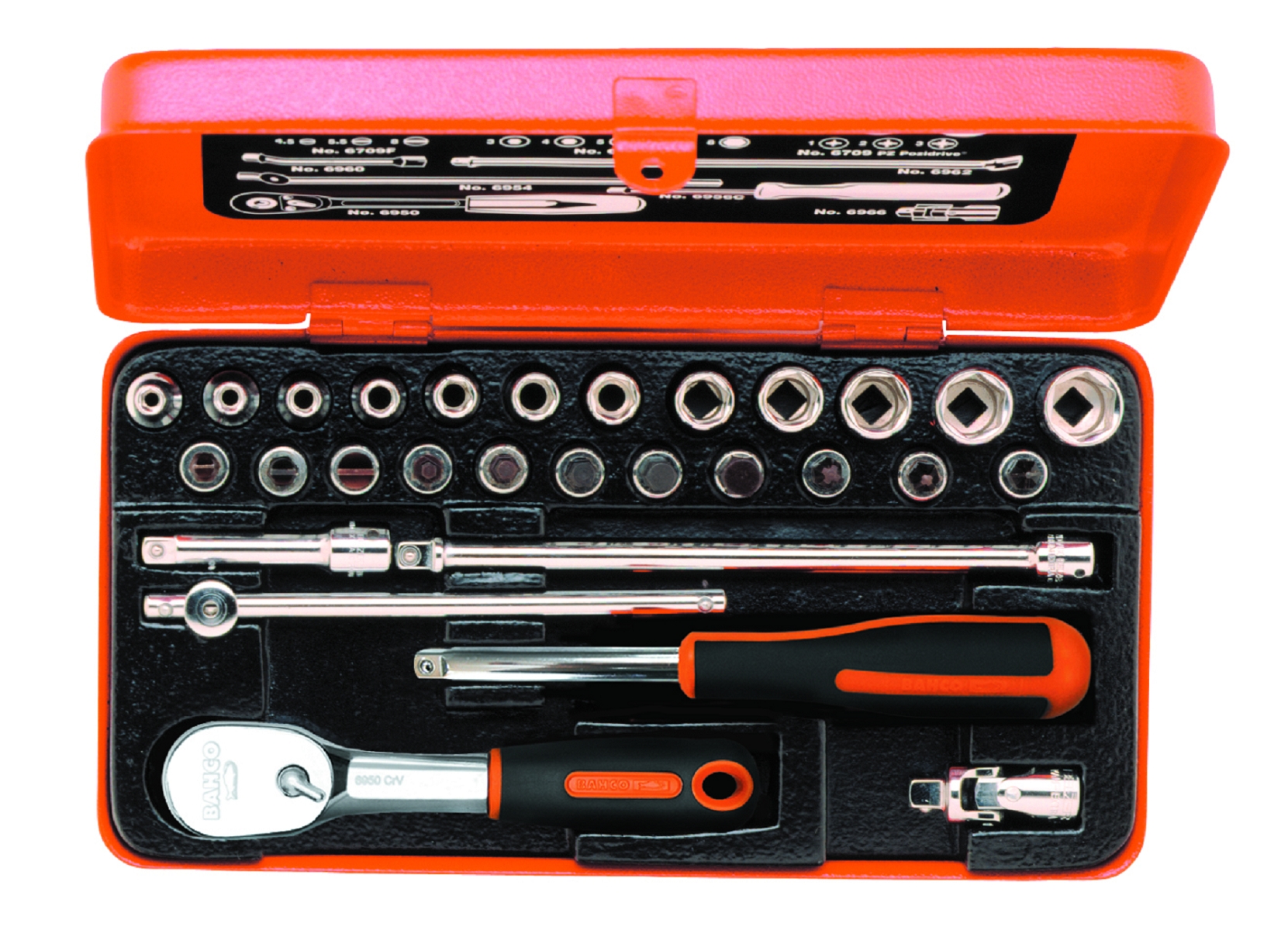 Bahco 6715PZ Socket set 1/4" Metric 4-13 mm 29-piece set