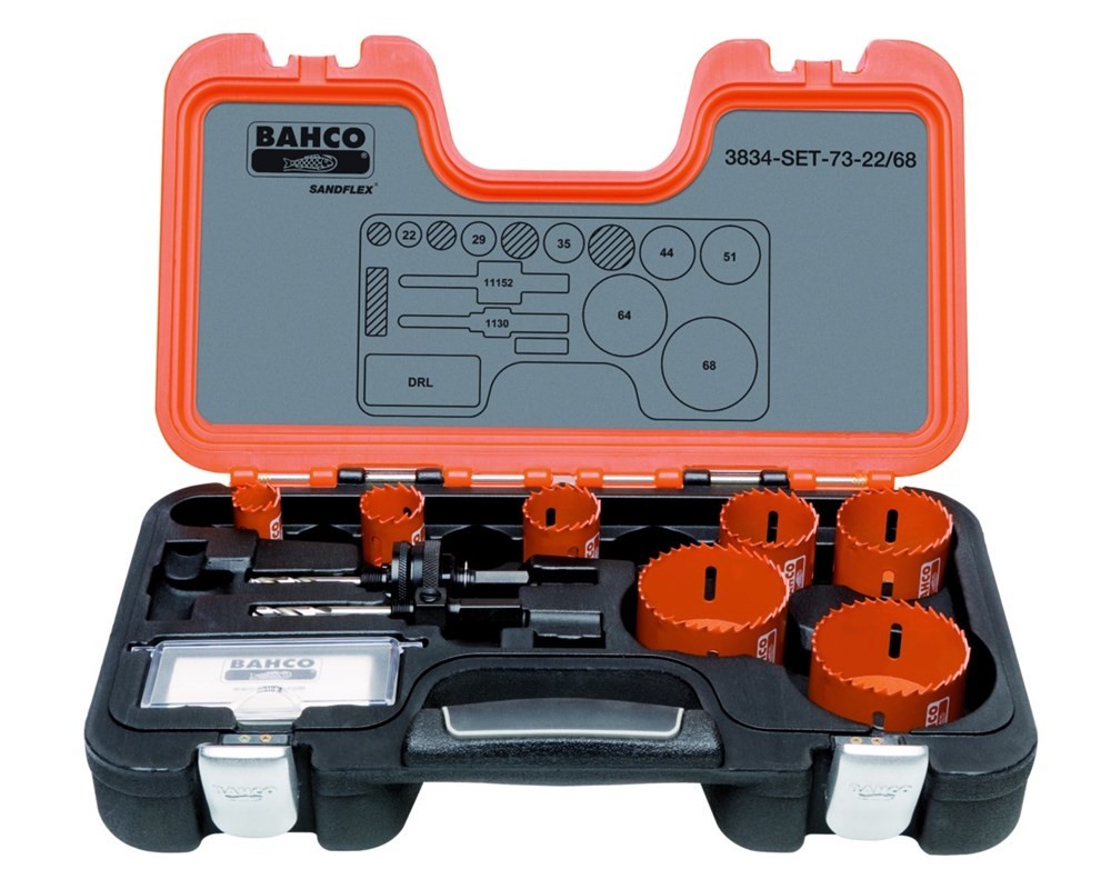 Bahco 3834-SET-86 Hole saw Set 25/32/35/51/54/76/92/114 mm