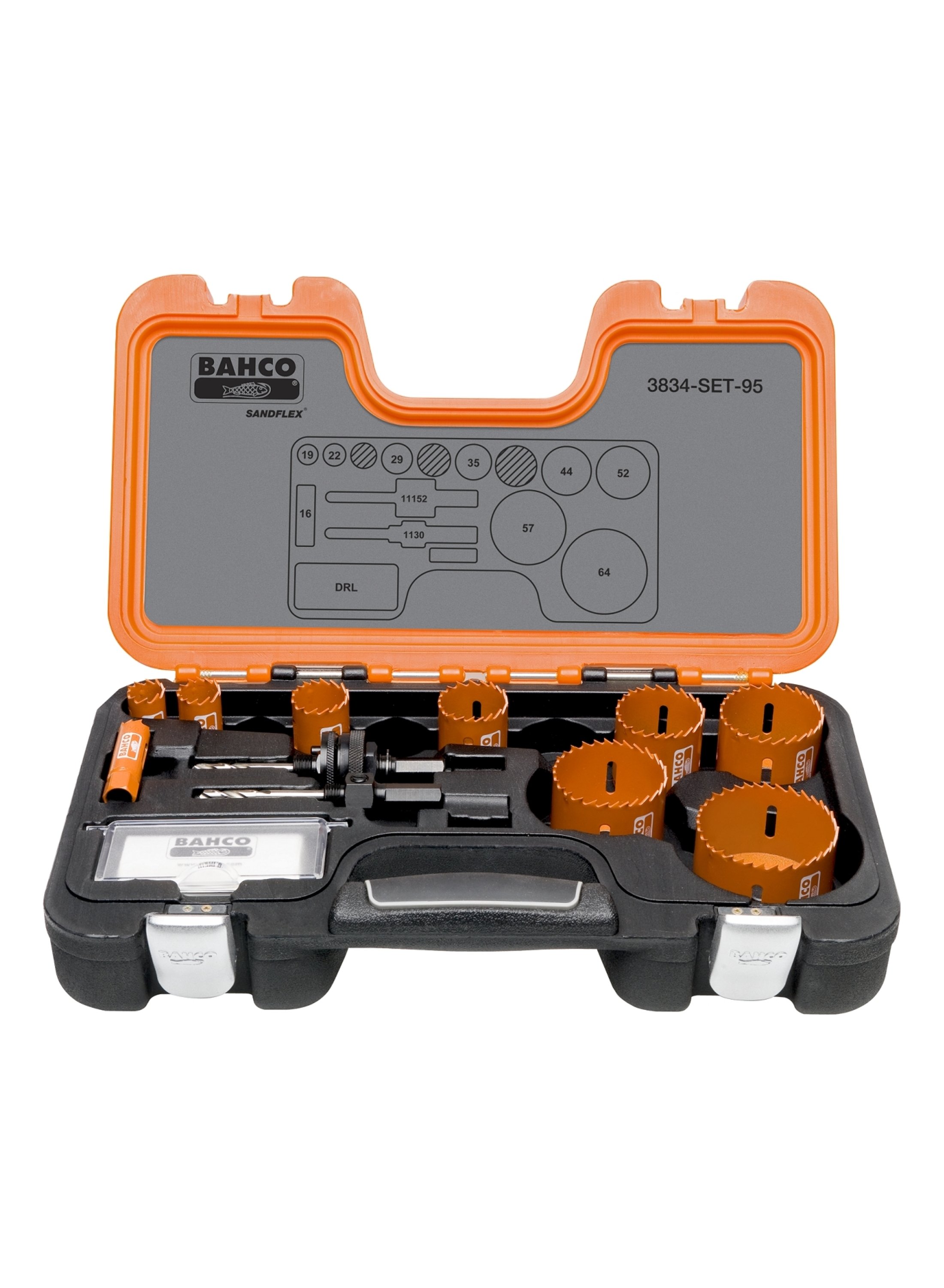 Bahco 3834-SET-103 Hole saw Set 16/19/24/29/38/44/57/67 mm