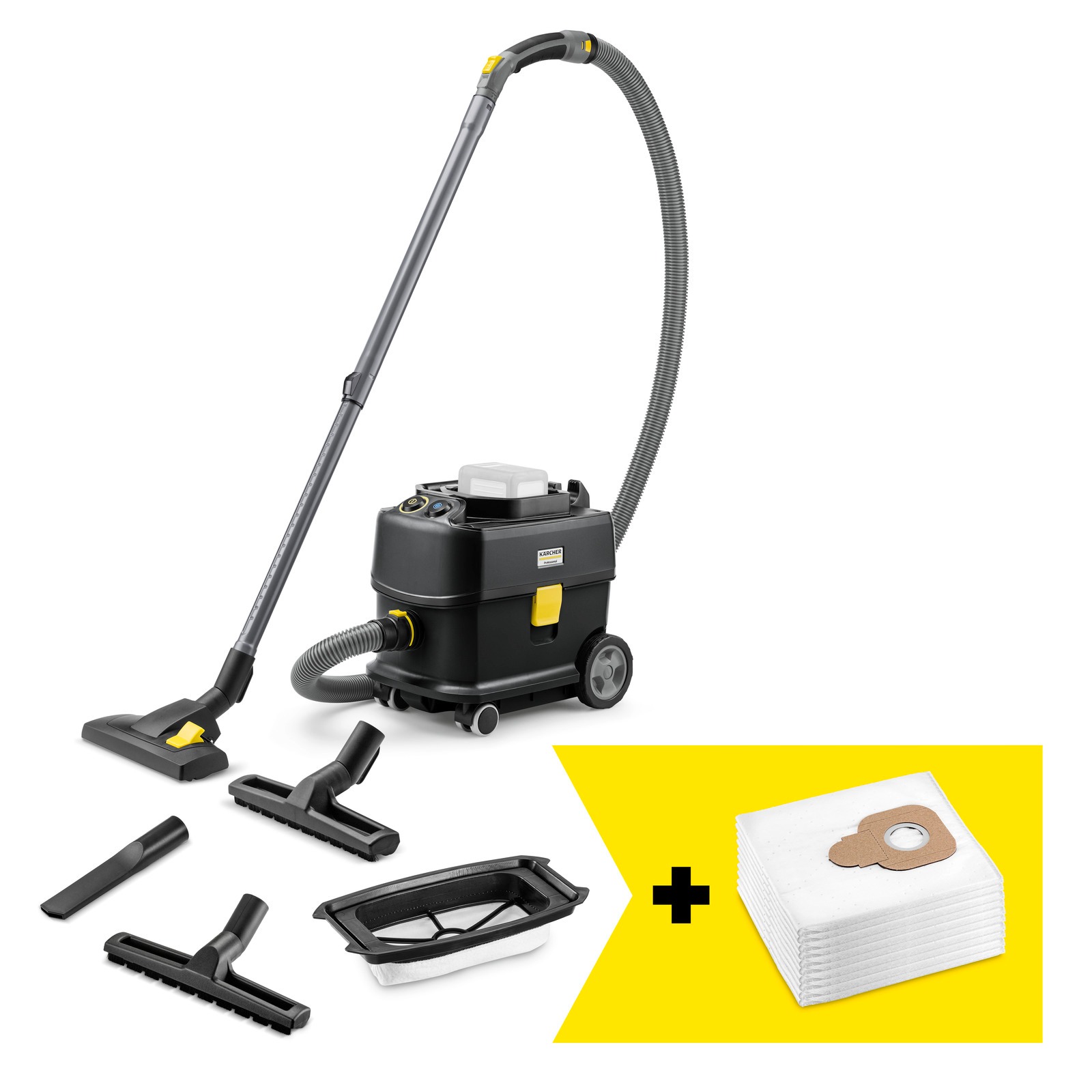 Kärcher Professional 1.527-357.0 T 10/1 Bp Adv HEPA Go!Further Black cordless vacuum cleaner 36V 10L 40l/s excl. batteries and charger