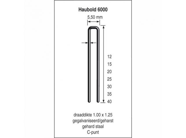 Haubold Fasteners 503228 KL6035 CNK Staples 35 mm Galvanised 5000 pcs
