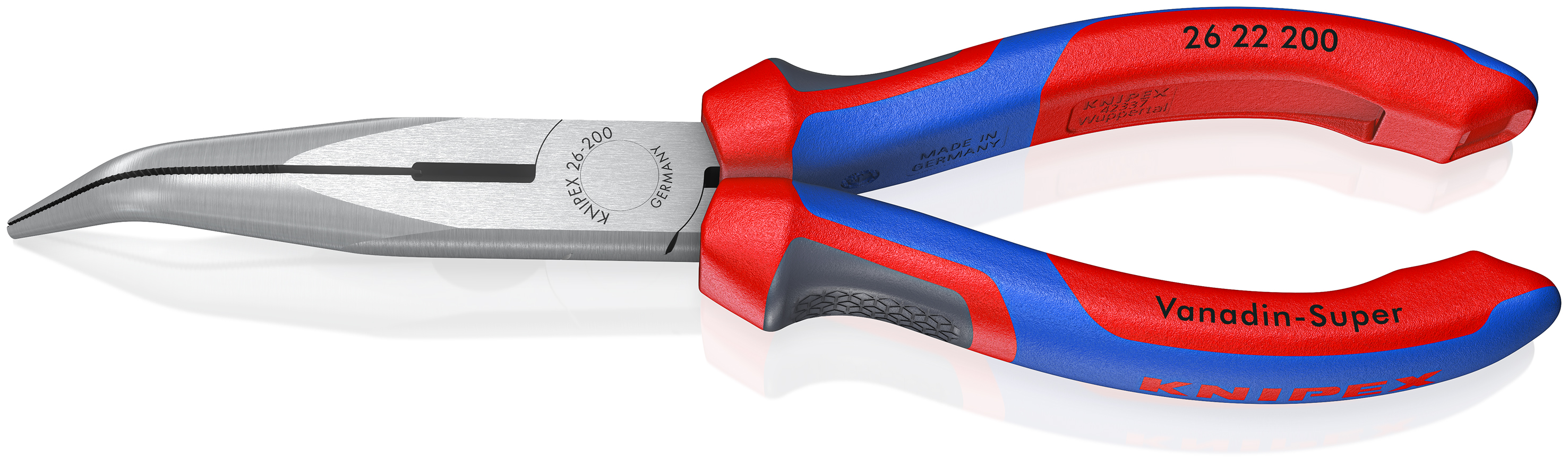 Knipex 26 22 200 2622200 Telephone plier curved + side cutter 200 mm