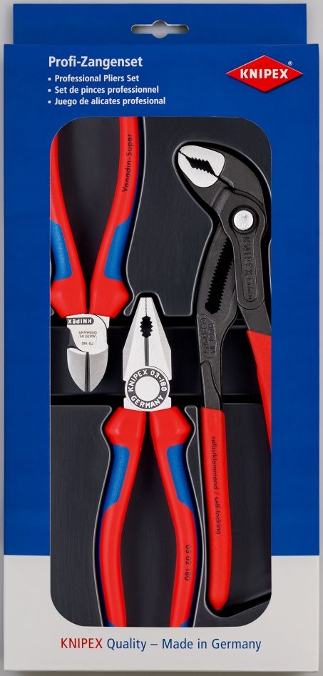 Knipex 00 20 09 V01 Bestseller Set (Combination Pliers, Water Pump Pliers, Side Cutters)