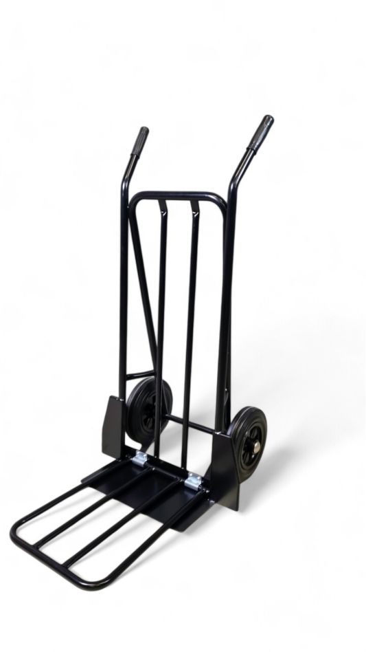 Kongamek 207.029 Steel tube trolley with folding shovel 250 kg load capacity on solid rubber wheels