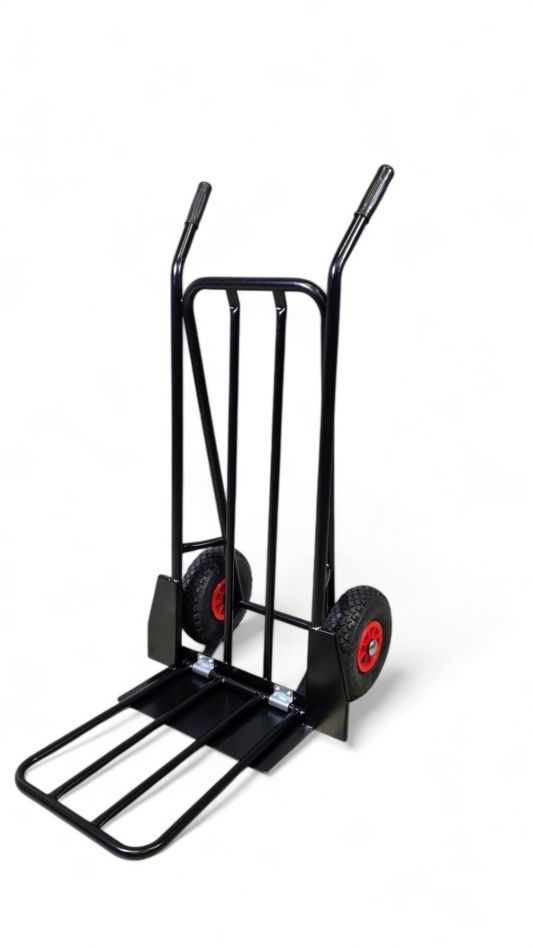 Kongamek 207.030 Steel tube trolley with folding scoop 250 kg load capacity on PU wheels