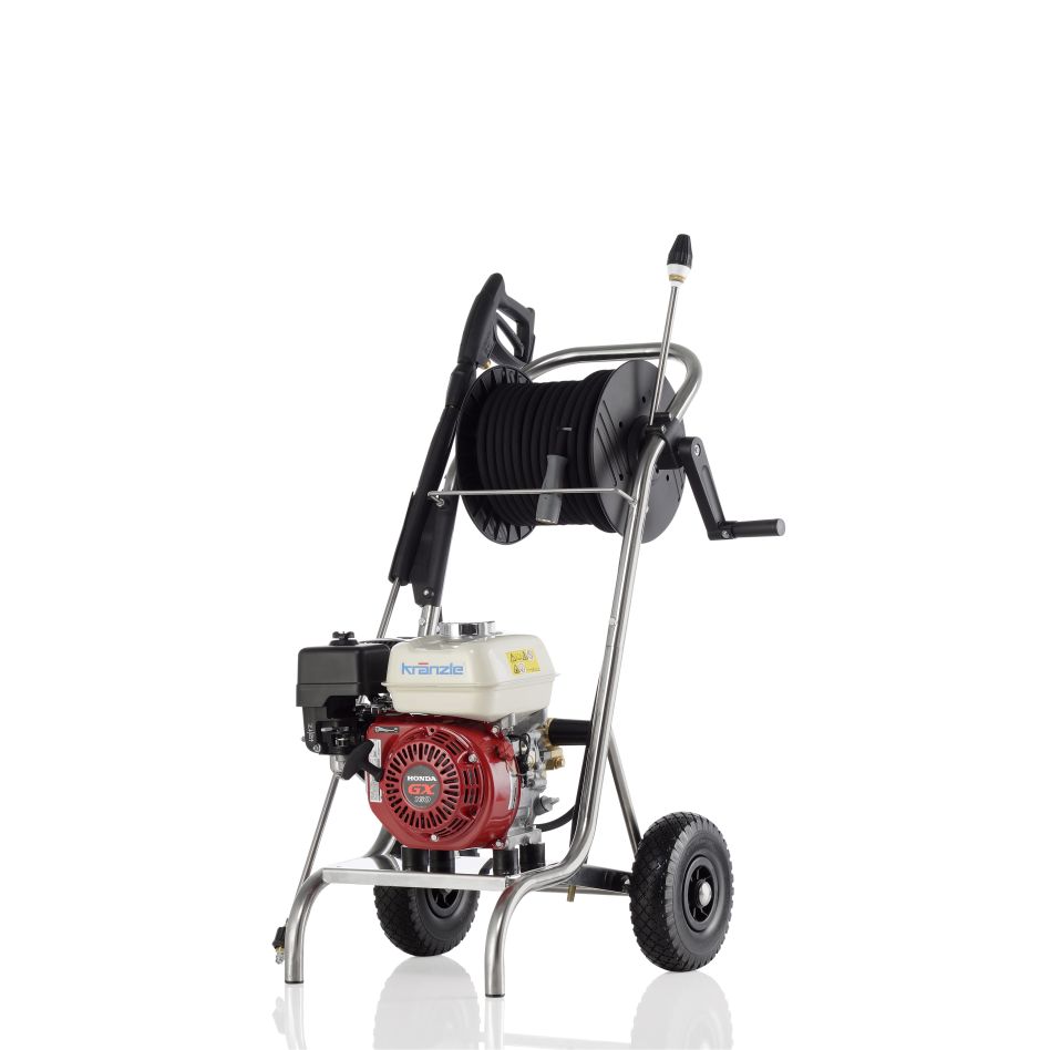 Kränzle 61802.7 Profi-jet B 10/200 Cold water High pressure cleaner stainless steel trolley with winder + SK plug nipple D12