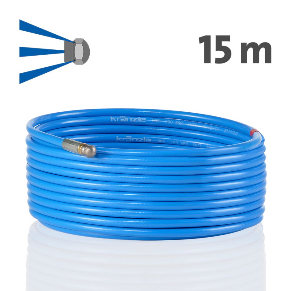 Kränzle Accessories 12550.1 Drain cleaner hose 15 mtr with sprinkler and quick connector D12