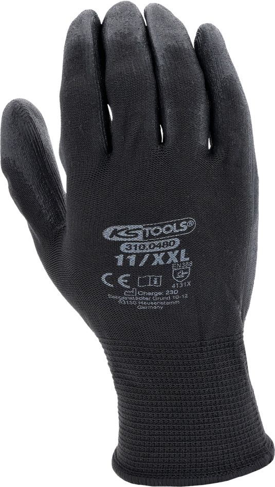 KS Tools 310.0480 PU-Flex work glove black size 11 - 12 pairs