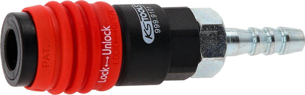 KS Tools 999.9101 3-in-1 Universal compressed air safety coupling 9 mm with hose grommet