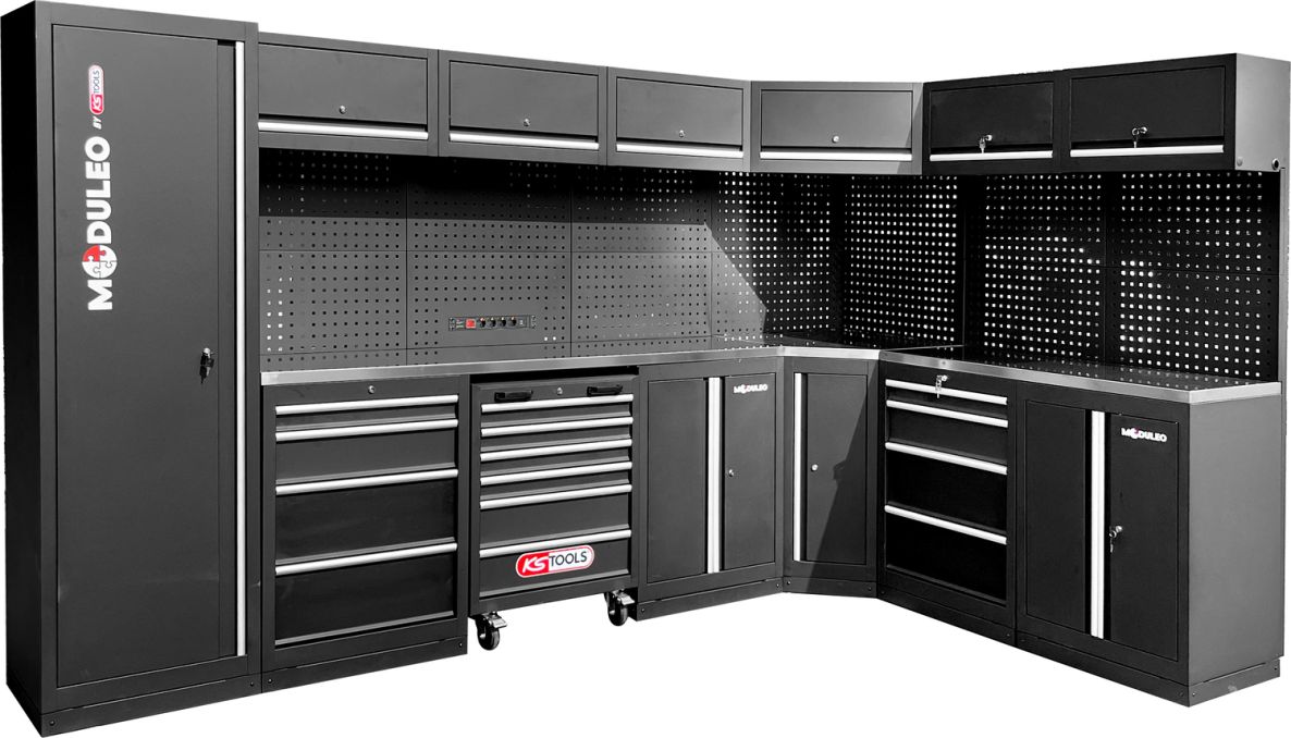 KS Tools 866.6210 Workshop cabinet system L-shape 3400 x 2120 mm variant 1