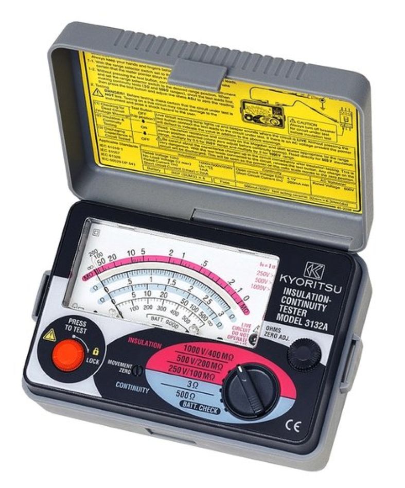 Kyoritsu 03132A100C Compacte Analoge Isolatieweerstandmeter