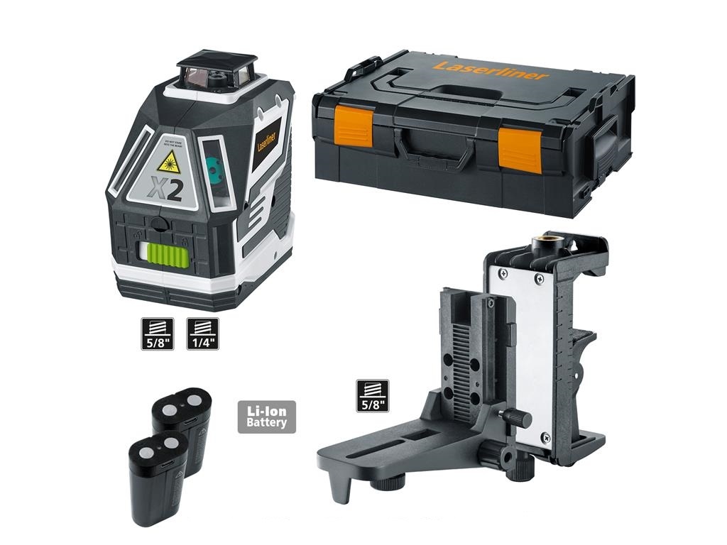 Laserliner 031.550L X2-Laser 360° line laser with magnetic clamp and wall bracket