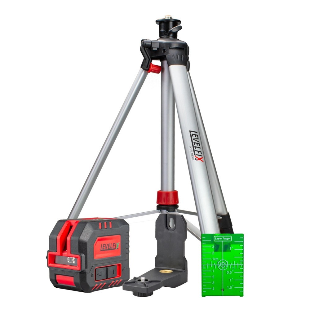 Levelfix 556112 CL120G SET Compact Cross Line Laser with Green Beam + Tripod 1.5 m