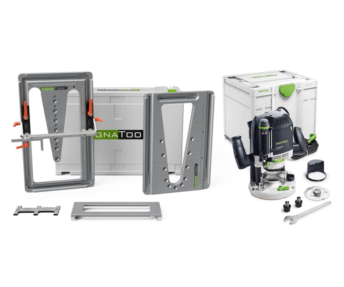Lignatool LT080SROF2200 Dovetail Milling Jig Set Standard Package + Festool OF2200EB-Plus Router Machine
