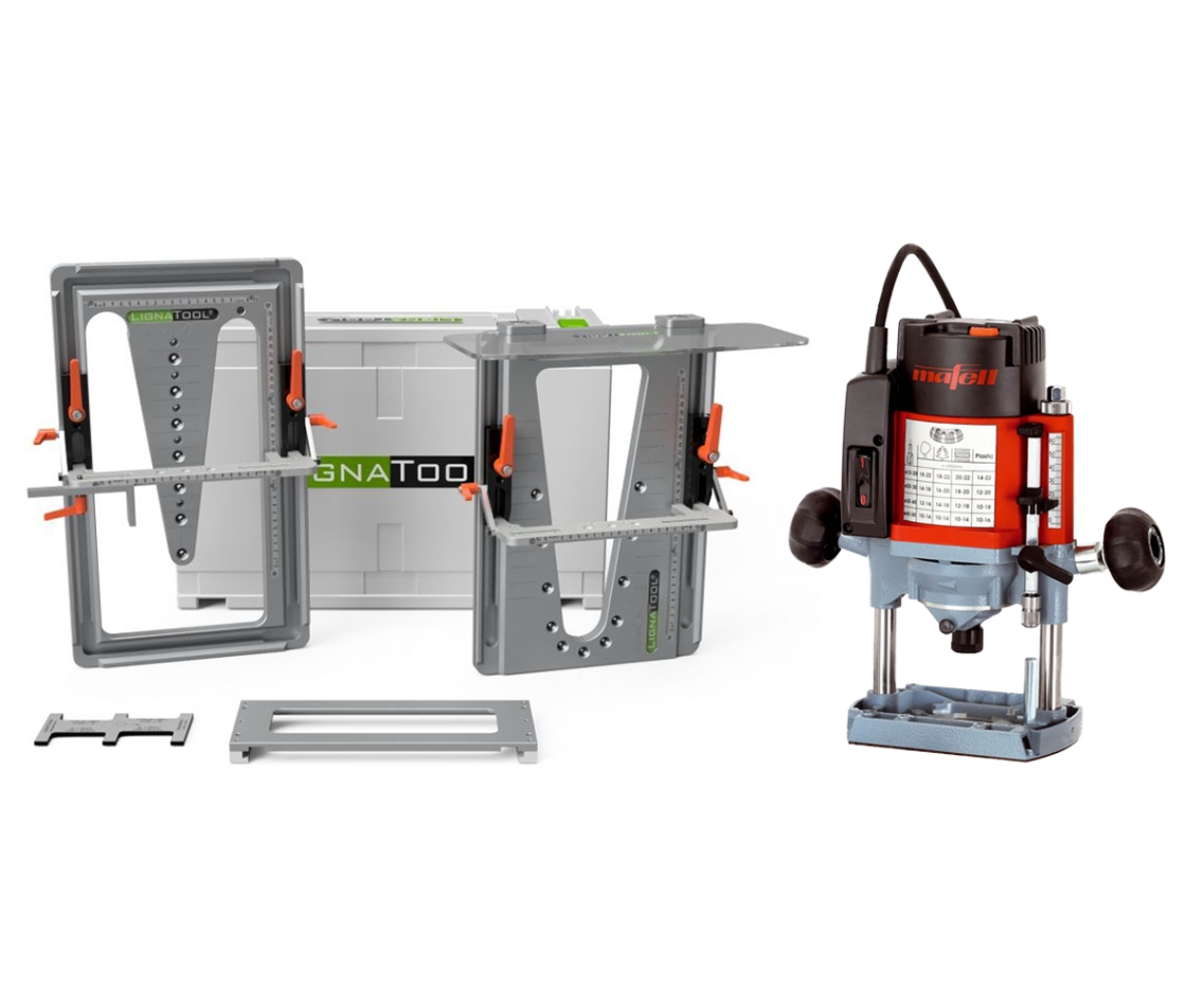 Lignatool LT080PRLO65 LT080PR Dovetail cutting jig set professional package Mafell LO65 Ec MidiMax router
