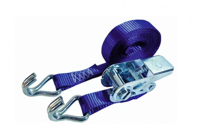 Little Jumbo 1825450501 Strap 25mm. ratchet blue 5.0m with J-hooks