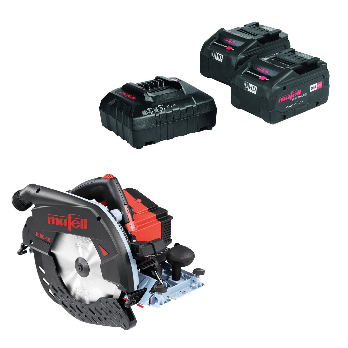 Mafell 1P0451 K 85-18 Accu Manual Circular Saw 2x18V 5.5Ah LiHD in L-Max