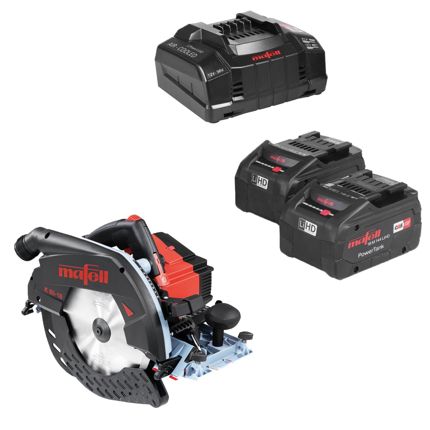 Mafell 1P0450 K 85-18 Accu Manual Circular Saw 2x18V 8.0Ah LiHD in L-Max