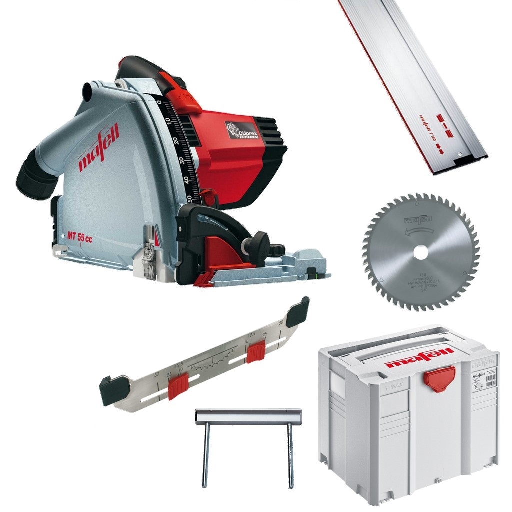 Mafell 917614 MT55CC MaxiMAX Circular saw in T-MAX with guide rail F160