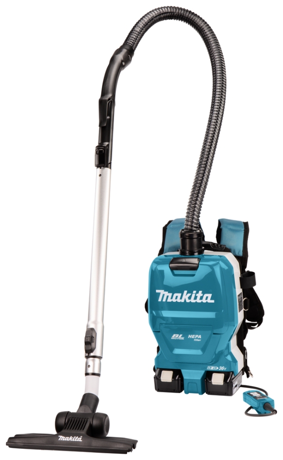 Makita DVC261TX22 Back Carried Vacuum Cleaner 2x18V 5.0Ah Li-Ion with 4-piece dust extraction kit for the cleaning market