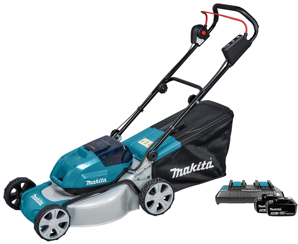 Makita DLM463PT2 Cordless lawnmower 46 cm 2 x 18 Volt 5.0Ah Li-Ion