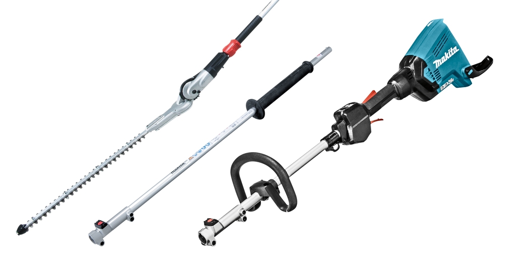 Makita DUX60ZX13 Accu Combi System D-handle 2 x 18V excl. batteries and charger + Hedge trimmer attachment and Extension handle